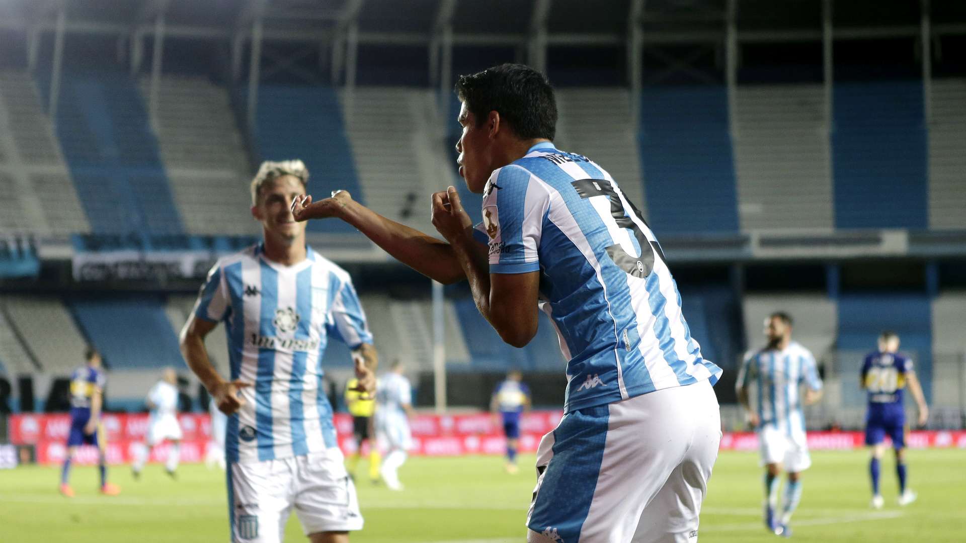 festejo Melgarejo Racing Boca Copa Libertadores 16122020