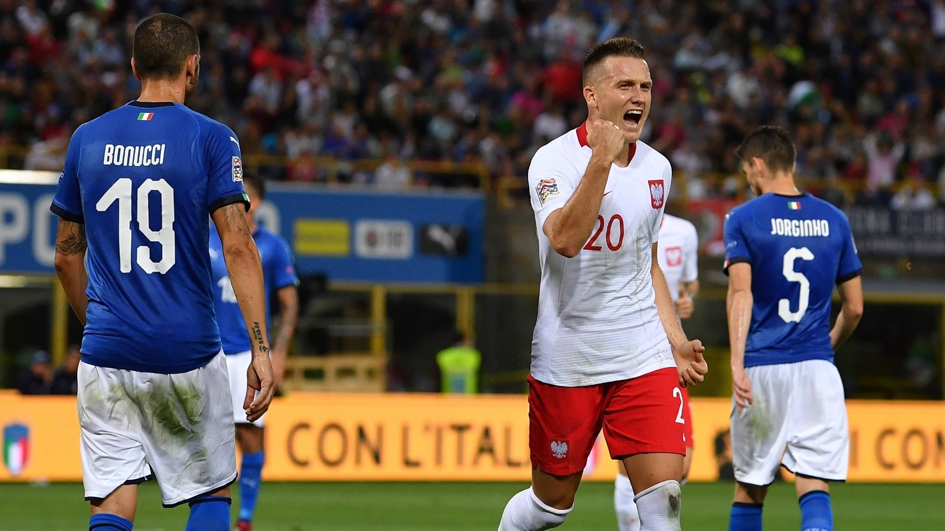 Piotr Zielinski Leonardo Bonucci Italy Poland UEFA Nations League 09072018