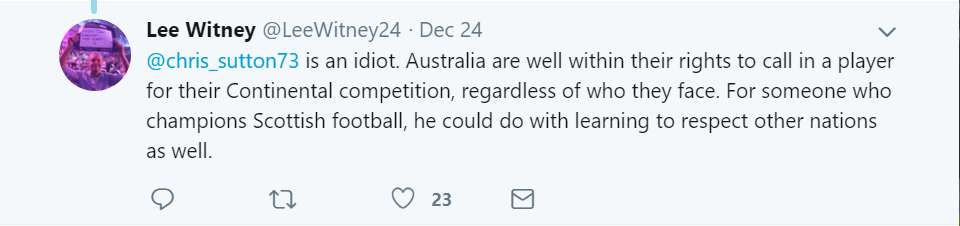 Chris Sutton comment Australia Asian Cup