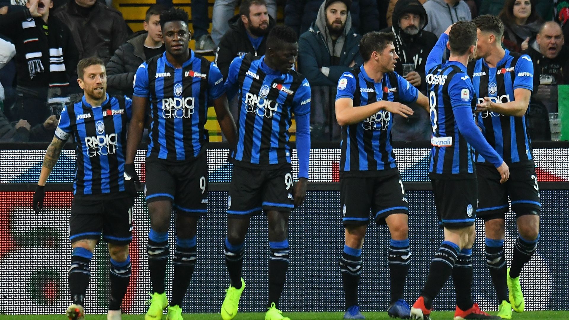 Atalanta celebrating Udinese Atalanta Serie A