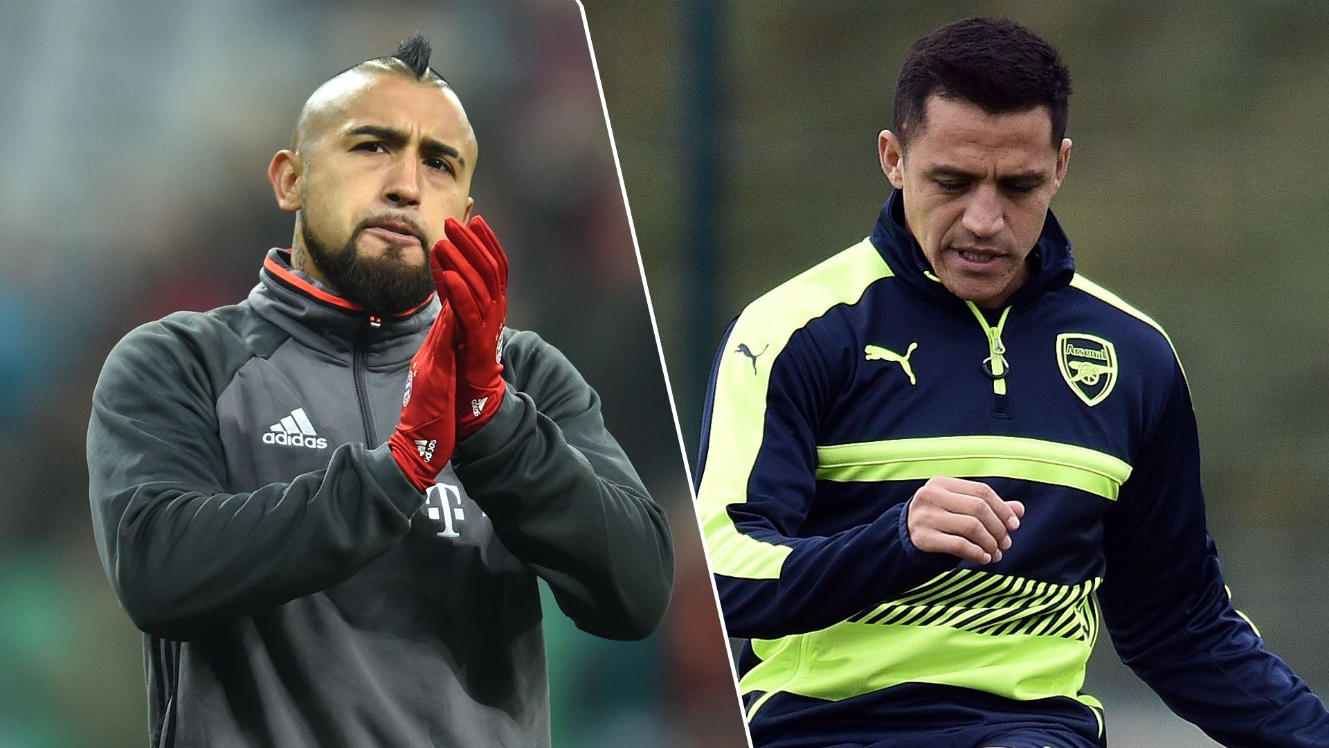 Alexis Sanchez Arturo Vidal Bayern Munich Arsenal 14022017