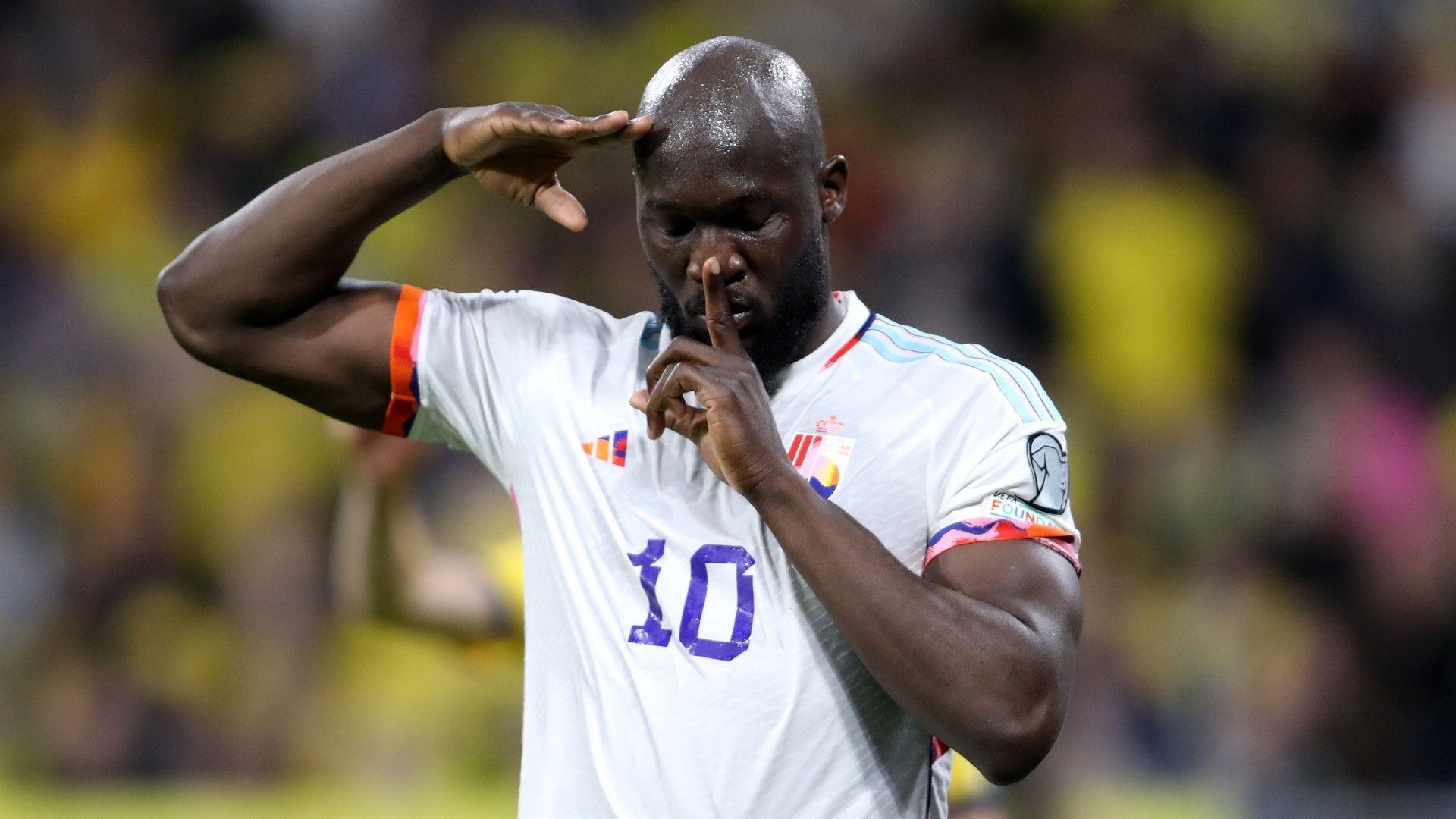 Lukaku celebrates Sweden vs Belgium 2023