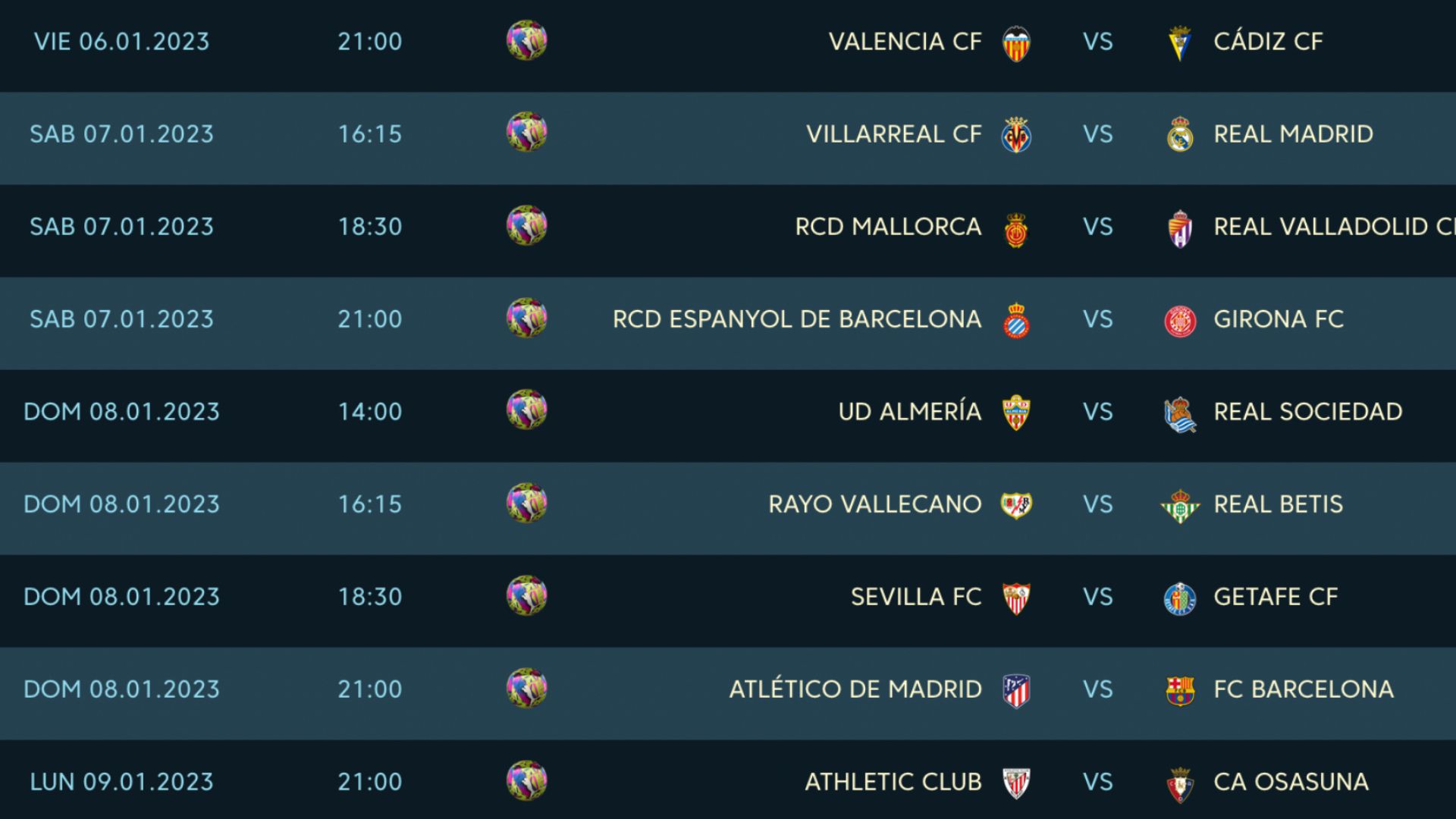 Jornada 16 LaLiga