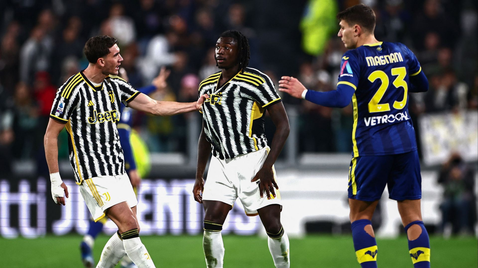 Dusan Vlahovic Moise Kean Juventus Verona Serie A
