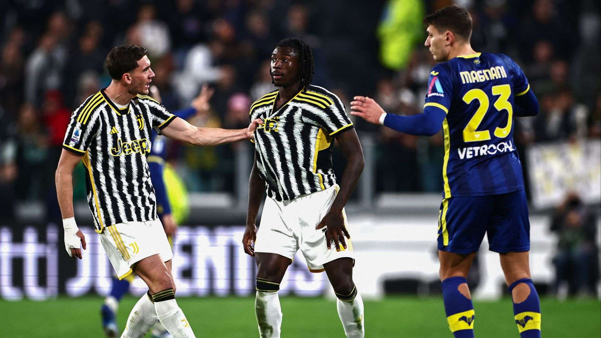 Dusan Vlahovic Moise Kean Juventus Verona Serie A