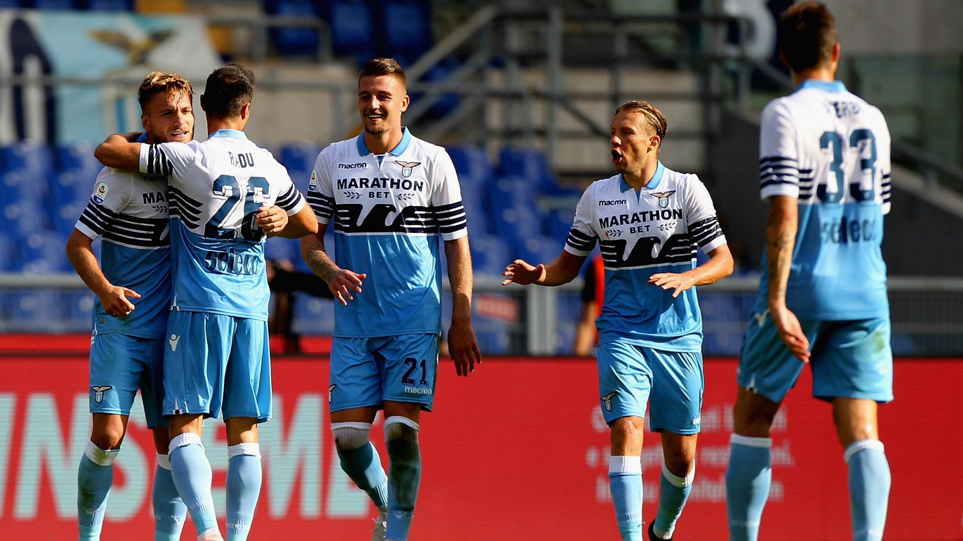 Lazio celebrating Lazio Fiorentina Serie A