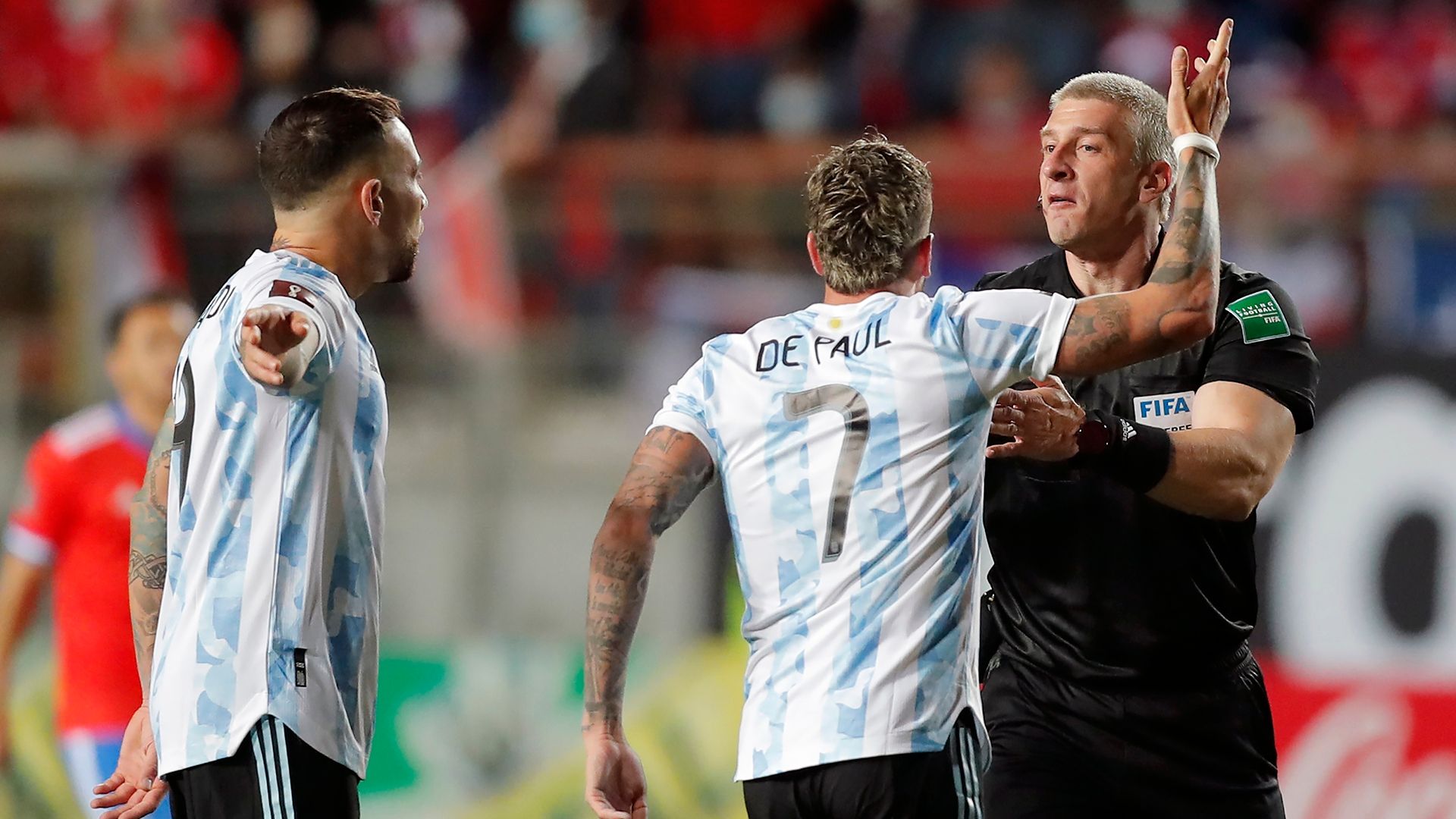 Rodrigo De Paul Nicolas Otamendi Anderson Daronco Chile Argentina Eliminatorias Sudamericanas 27012022