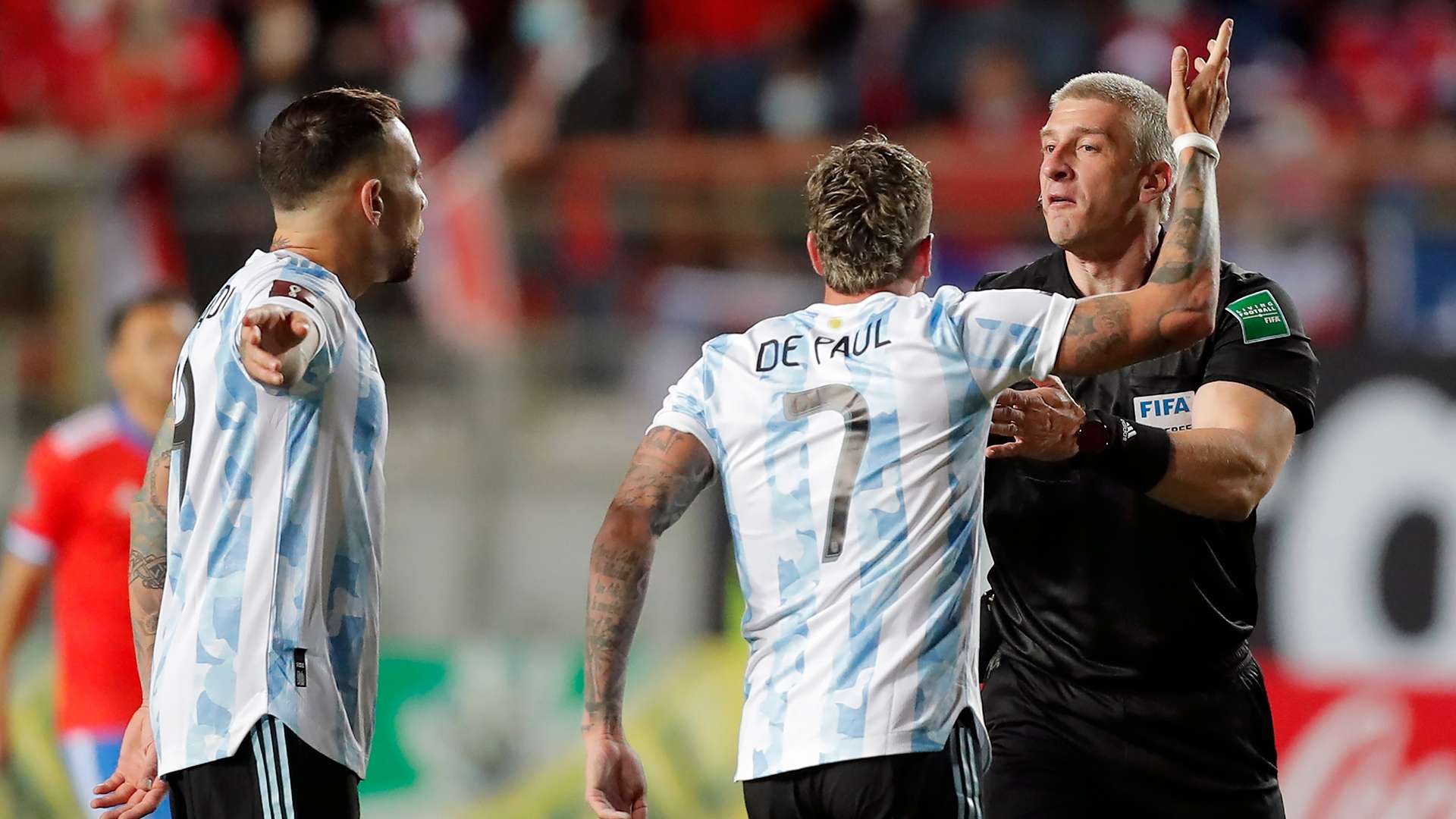 Rodrigo De Paul Nicolas Otamendi Anderson Daronco Chile Argentina Eliminatorias Sudamericanas 27012022