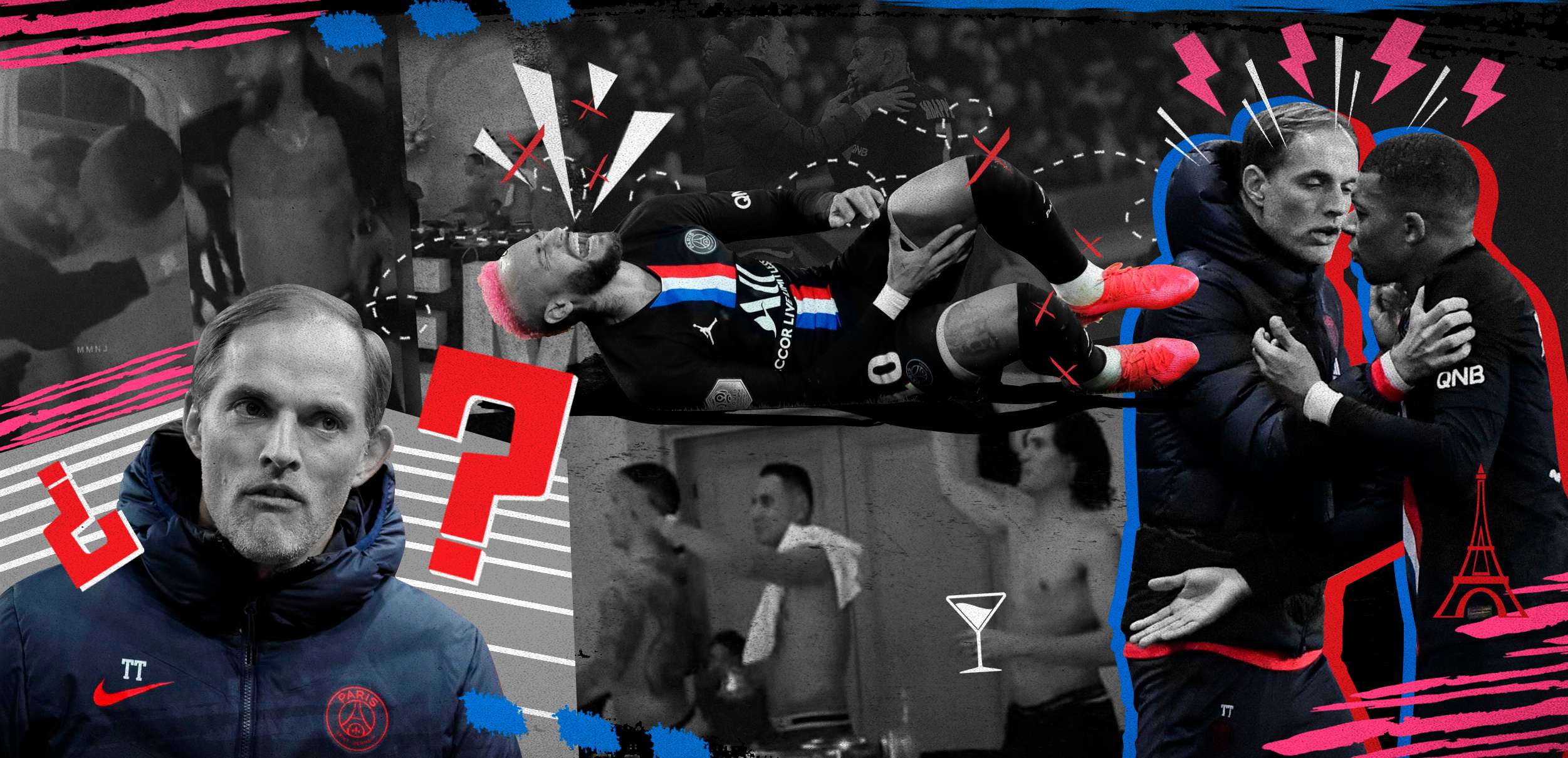 Tuchel Neymar Mbappe Paris Saint-Germain GFX