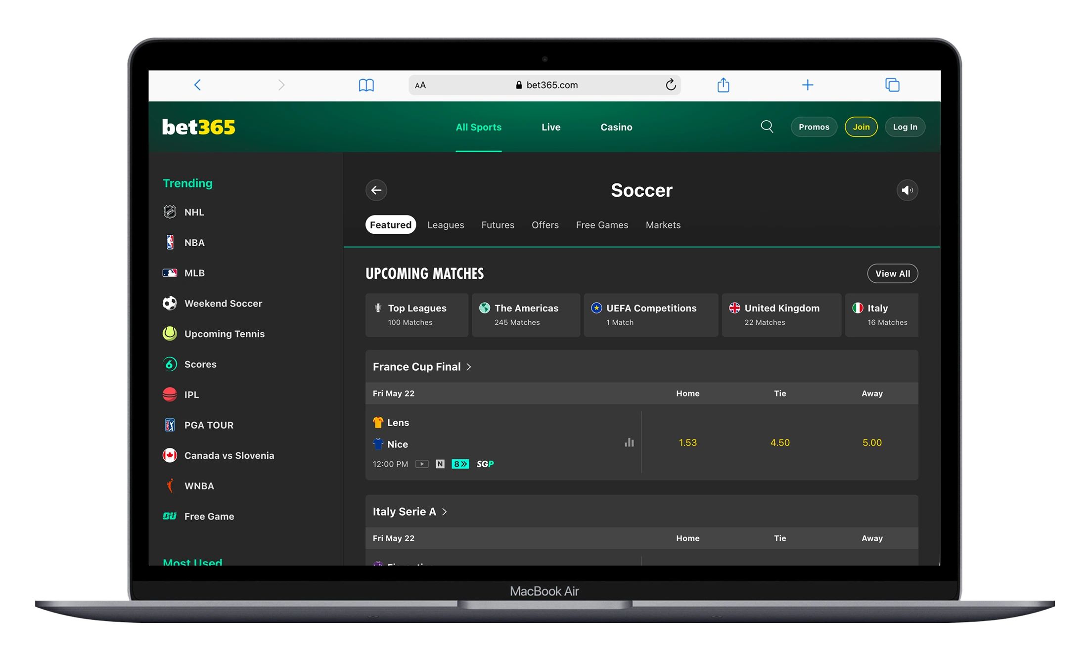 bet365 soccer betting