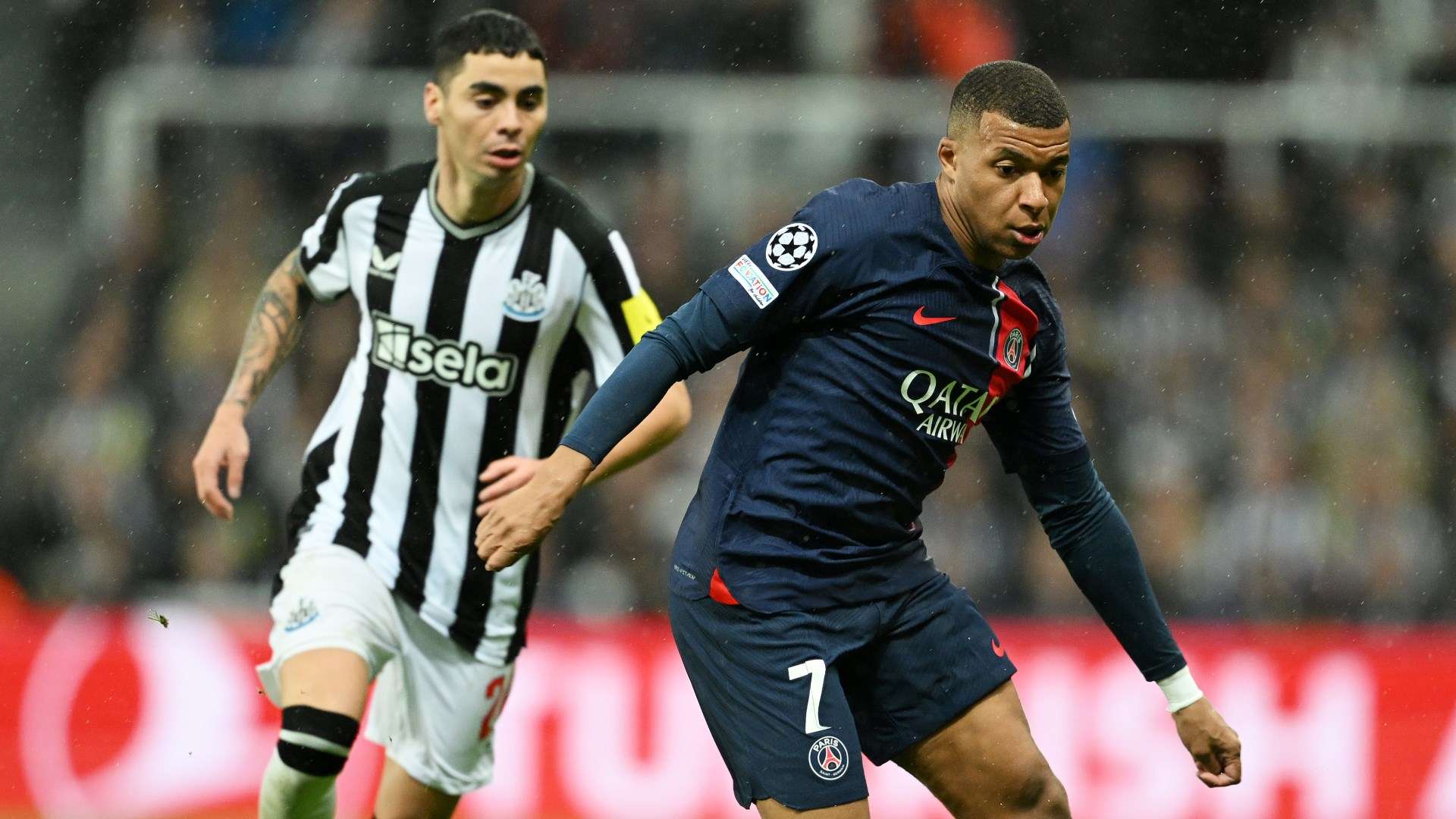 Miguel Almiron Kylian Mbappe Newcastle PSG 2023-24