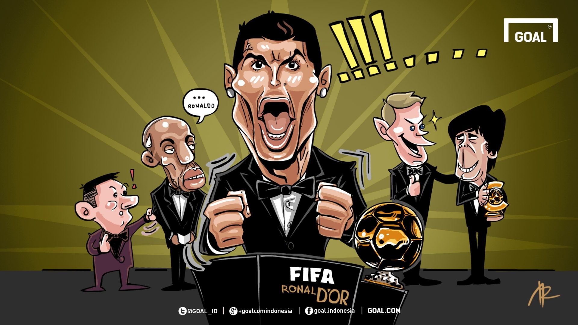 Caricature - Cristiano Ronaldo, peraih Ballon D'or 2014