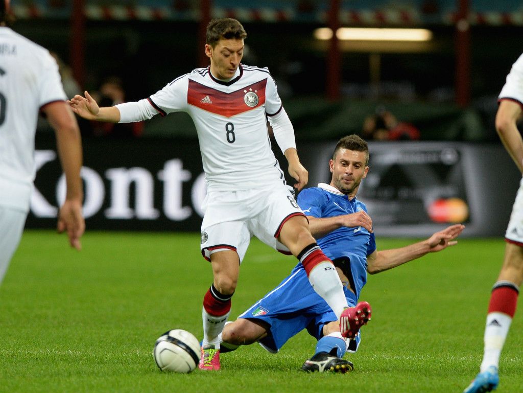 Mesut Ozil Germany Andrea Barzagli Italy Internaional Friendly 11152013