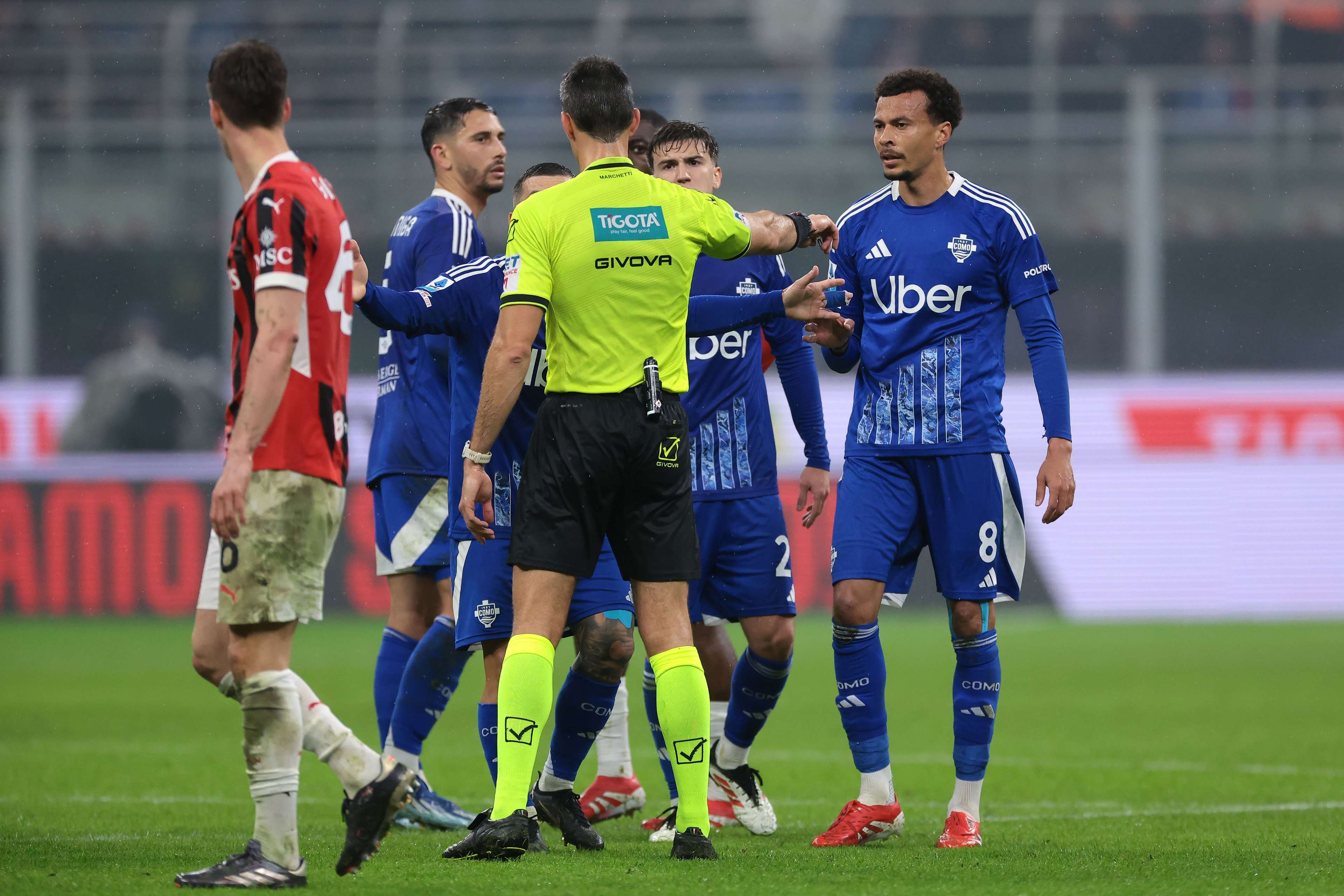 Dele Alli red card Como AC MIlan 2024-25