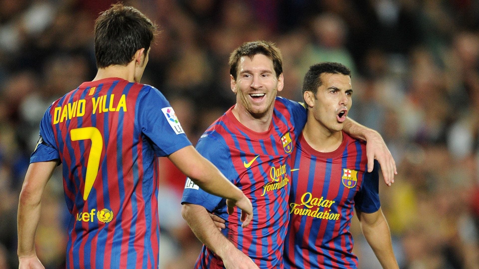 Lionel Messi Pedro Rodriguez David Villa Barcelona