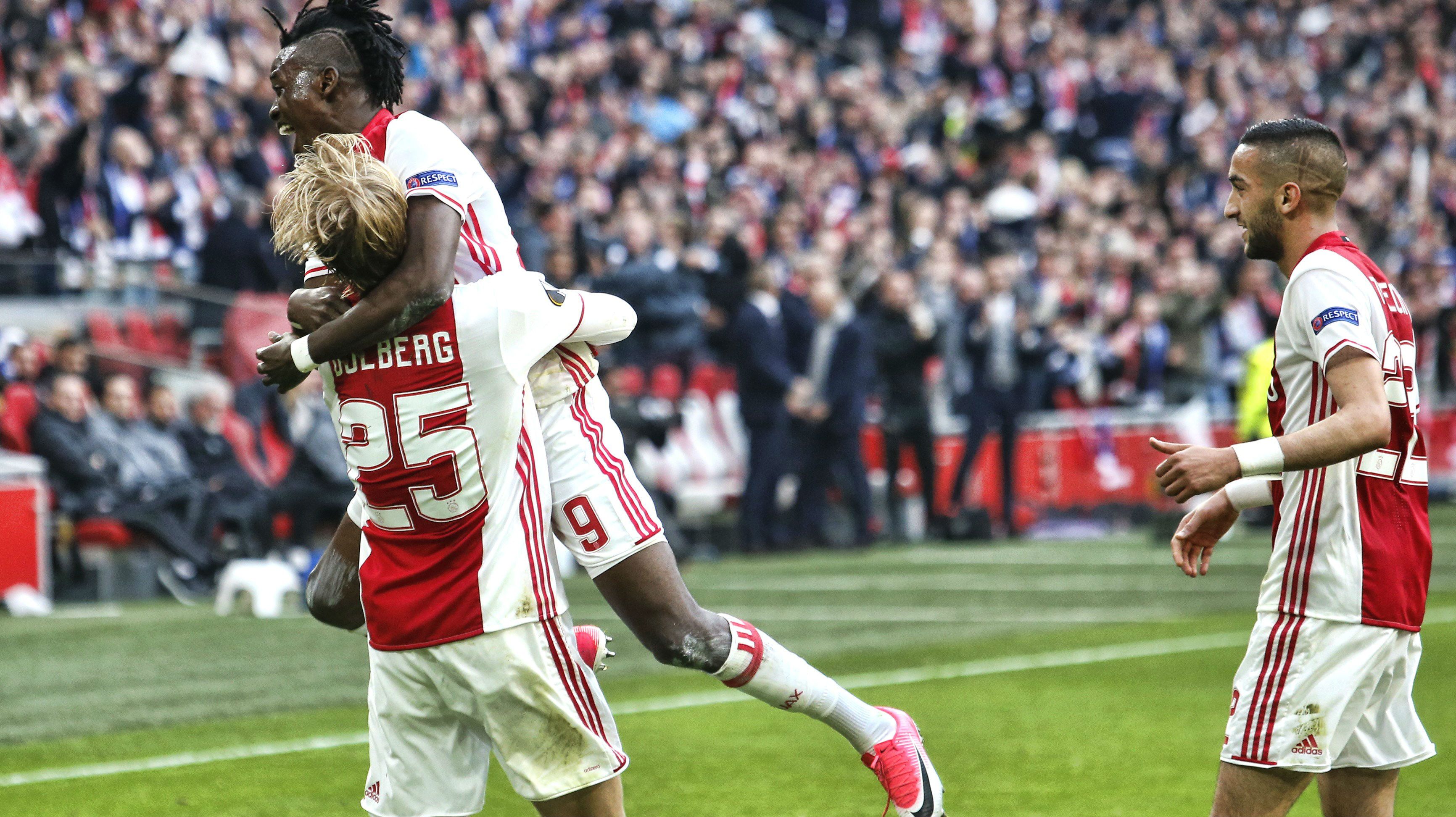 Bertrand Traore, Kasper Dolberg, Ajax - Lyon, Europa League, 03042017 Edi