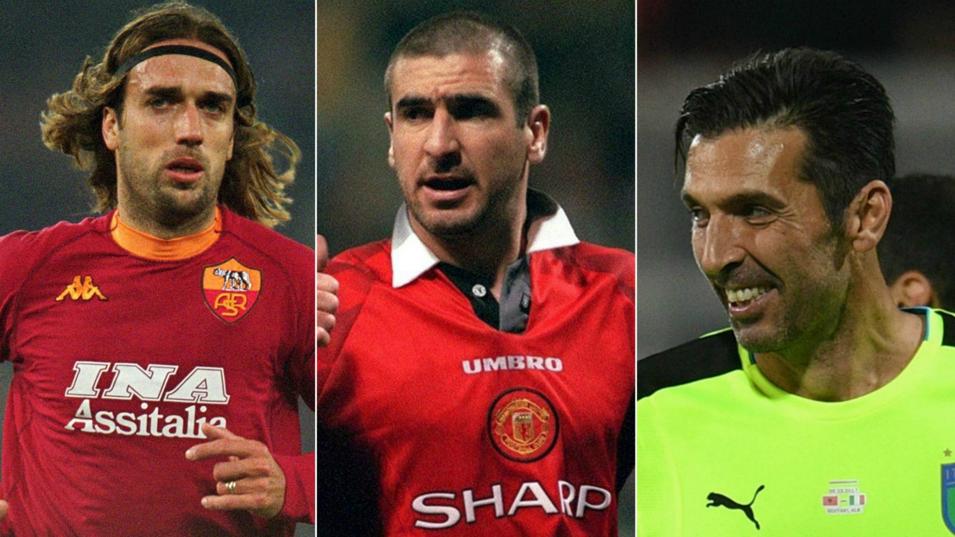 Collage Batistuta-Cantona-Buffon