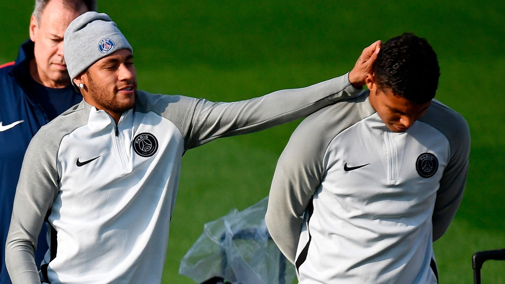 Neymar Thiago Silva PSG treino 26 09 17