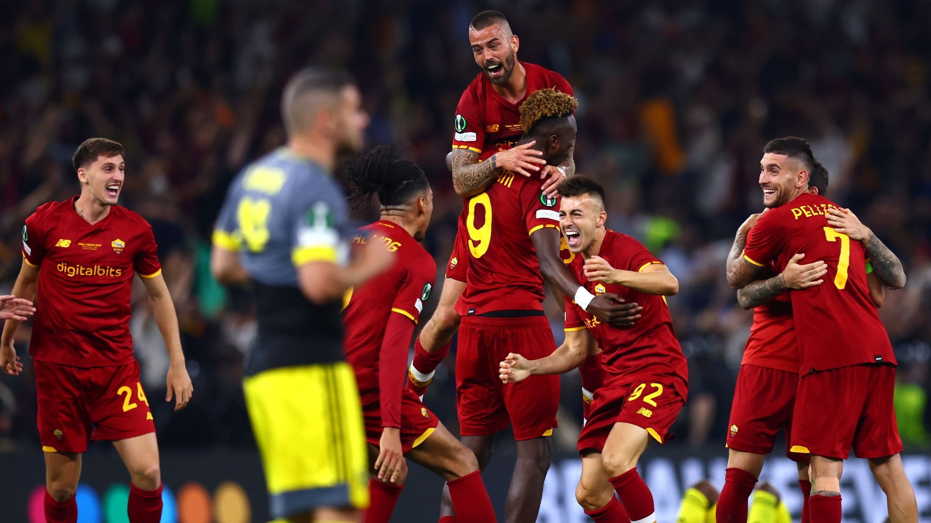 Roma celebrate Conference League win