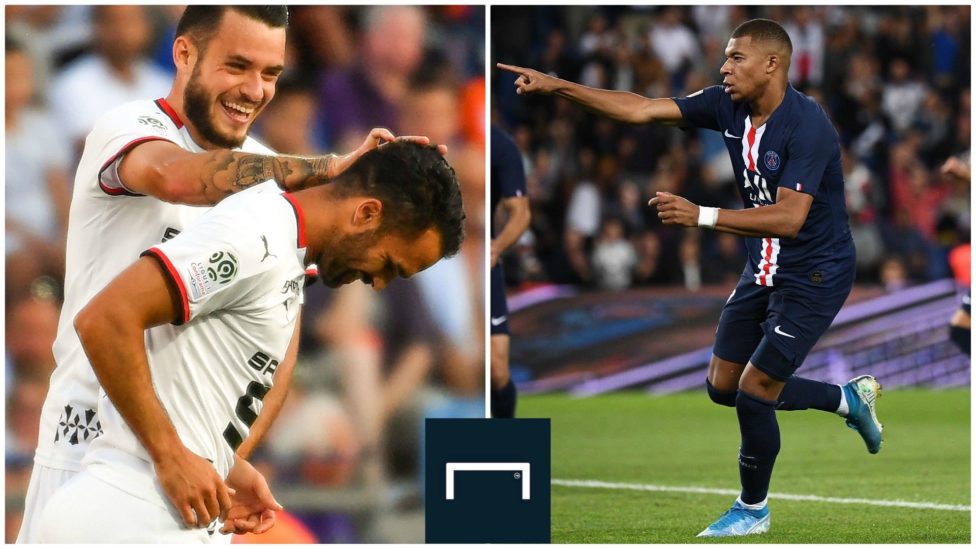 Jérémy Morel (Stade Rennais) et Kylian Mbappé (PSG), 2ème journée de Ligue 1, le 18 août 2019