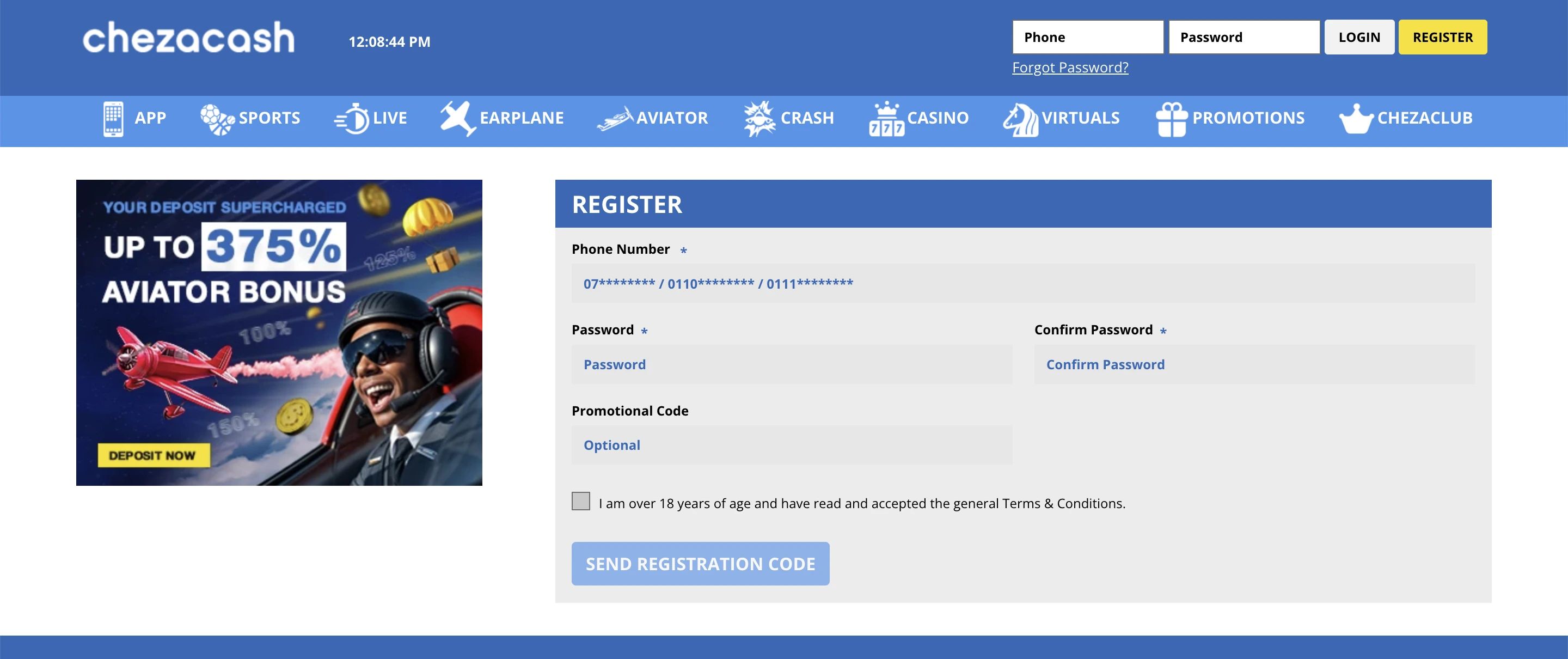 mozzartbet ke registration form