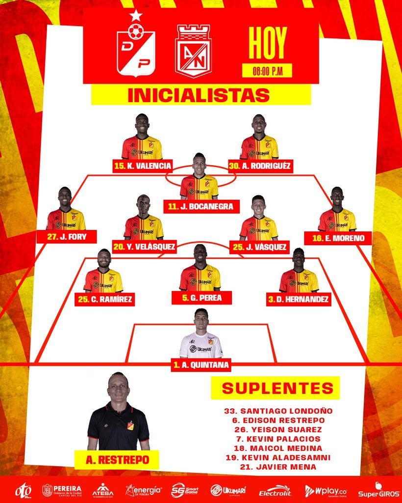 Nómina Pereira Fecha 9 Liga BetPlay 2023 I