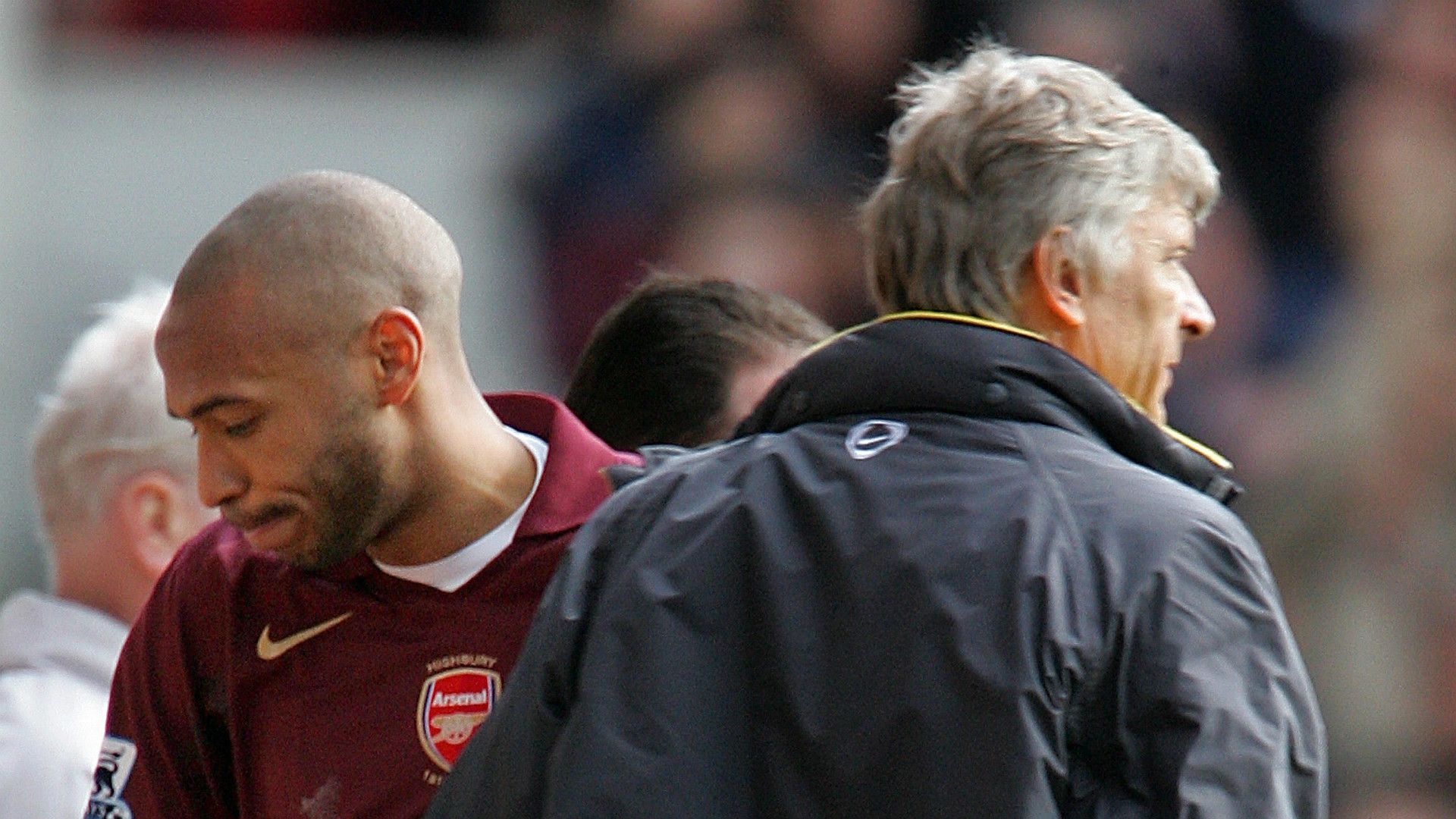 Arsene Wenger Thierry Henry FC Arsenal v Aston Villa Premier League 04012006