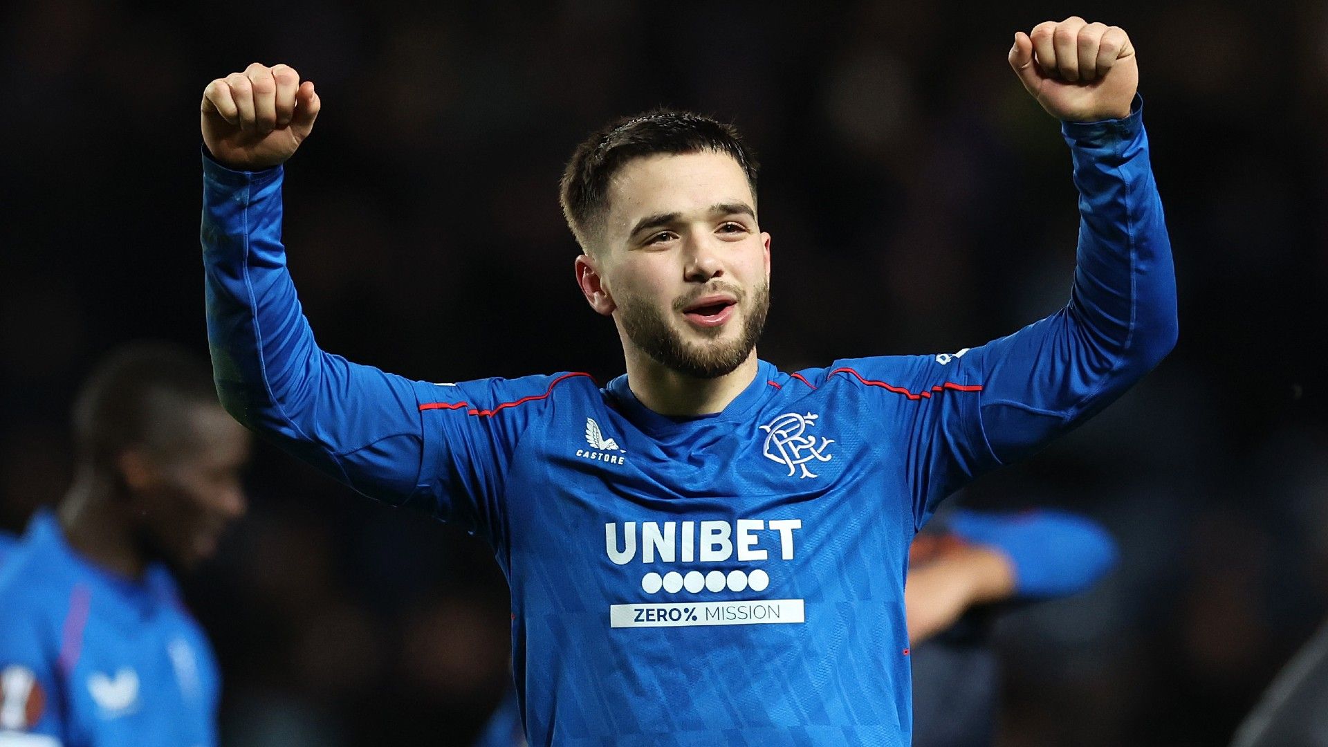 Nicolas Raskin of Rangers FC celebrates 