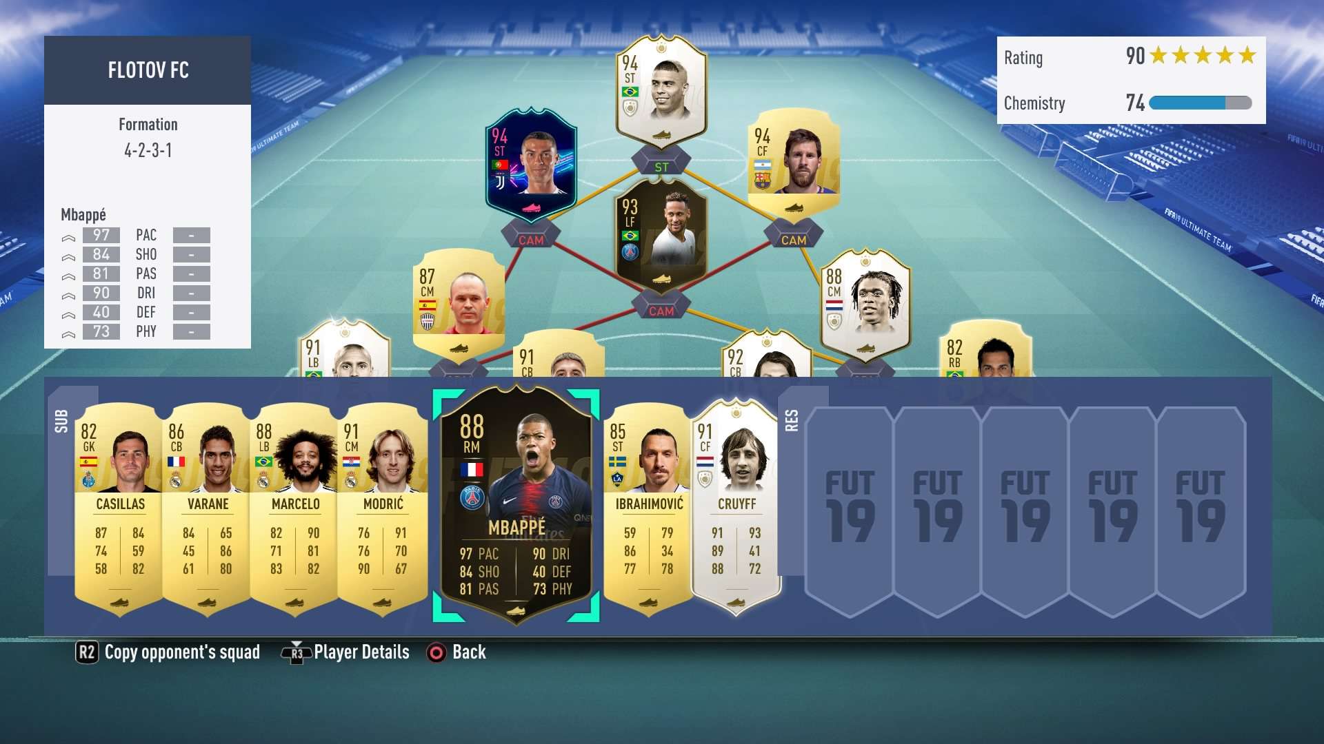 FIFA 19 FUT Squad Battles Thauvin bench