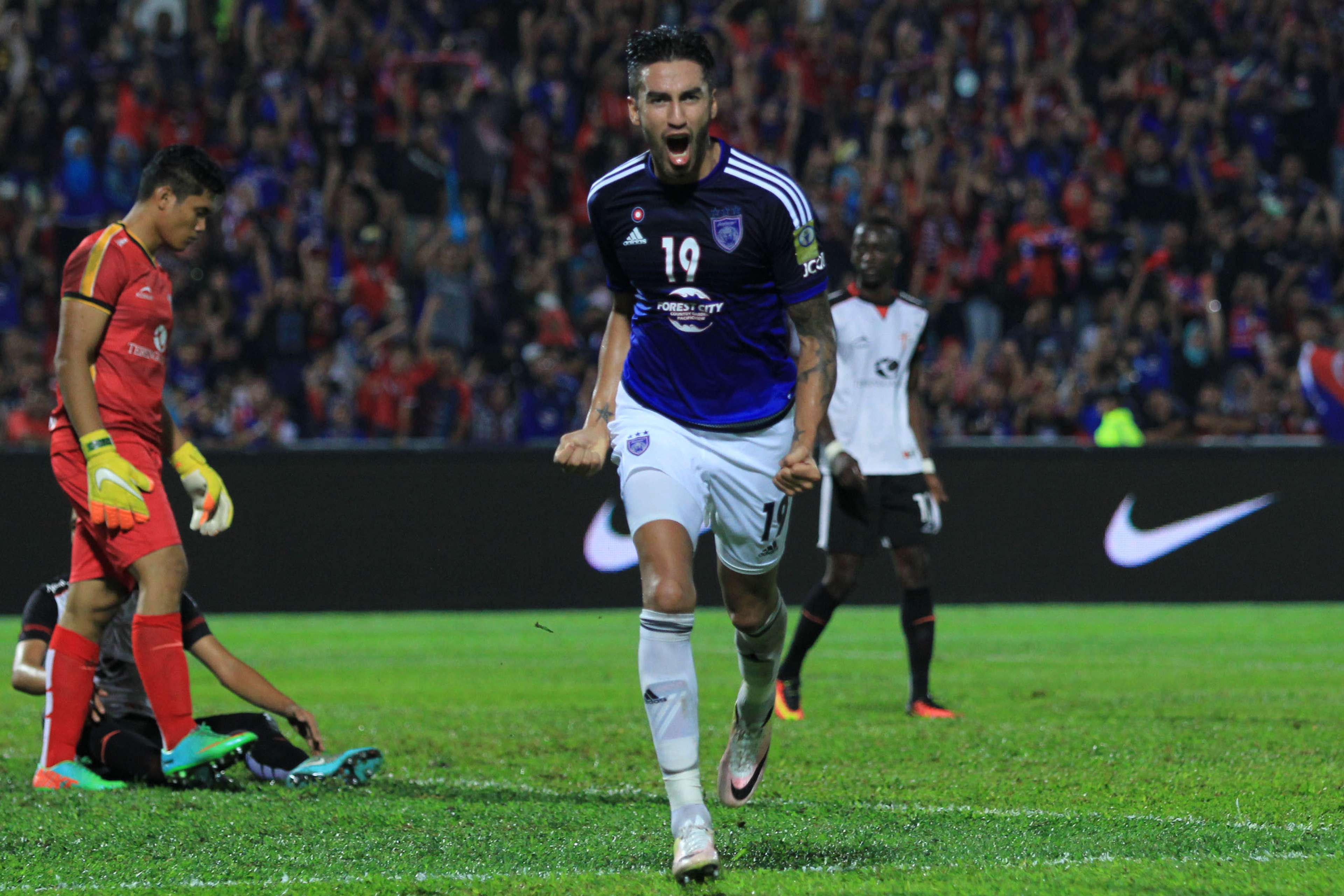 Martin Lucero after scoring his hattrick goal for Johor Darul Ta'zim