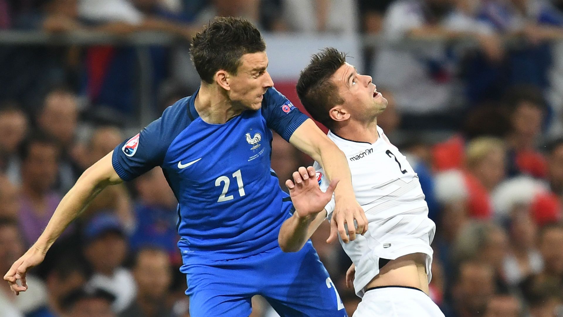 Laurent Koscielny Andi Lila France Albania UEFA Euro 2016 15062016