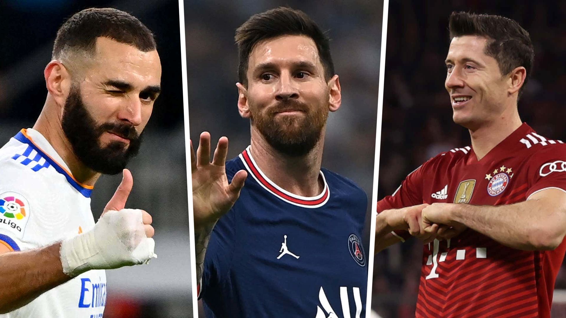 Benzema Messi Lewandowski Ballon d'Or 2021