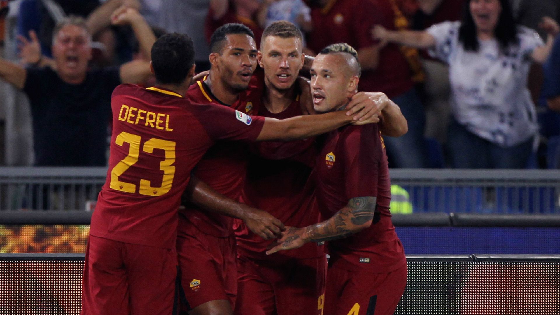 Roma celebrates Inter Serie A