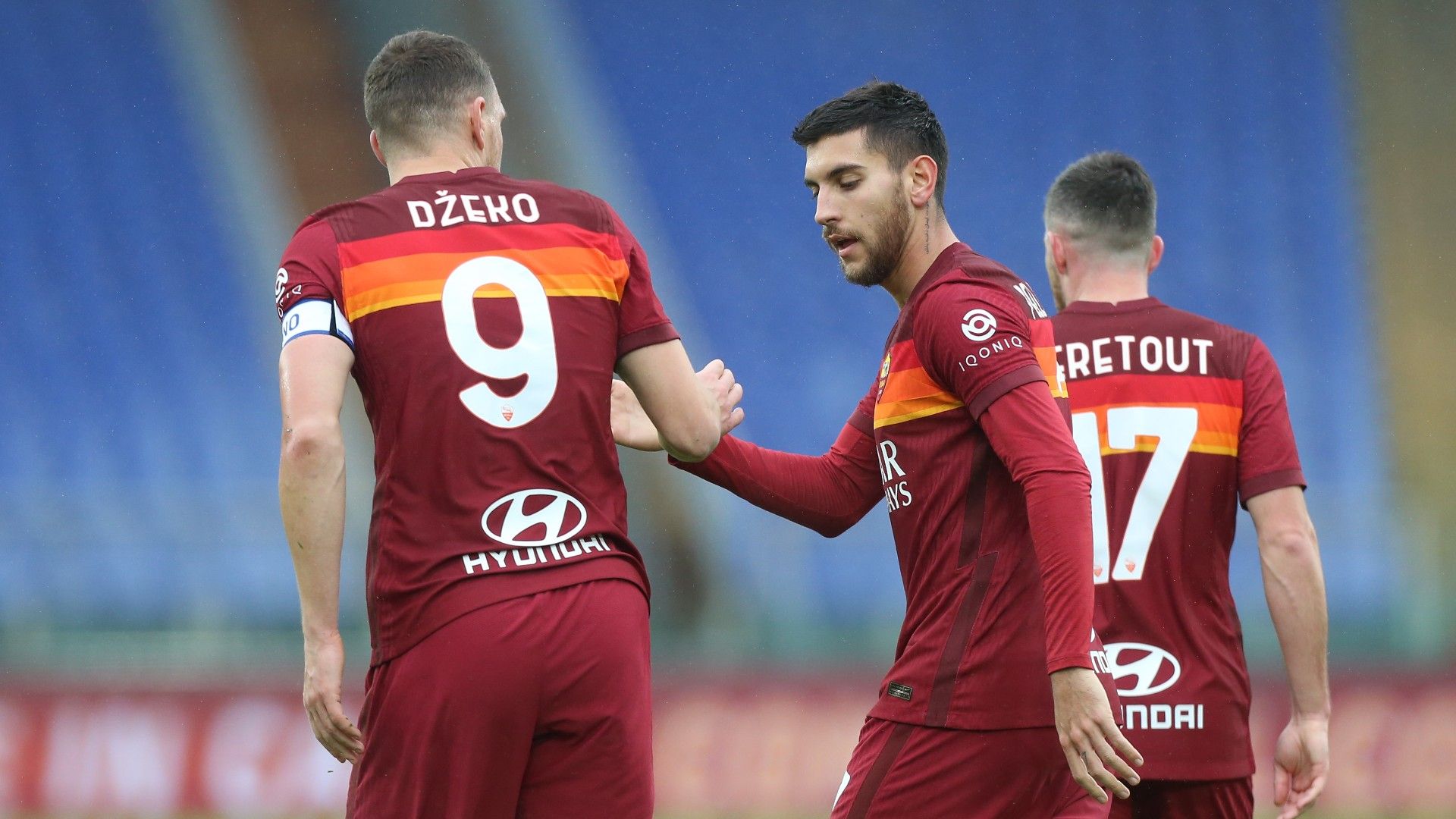 Edin Dzeko Lorenzo Pellegrini Roma