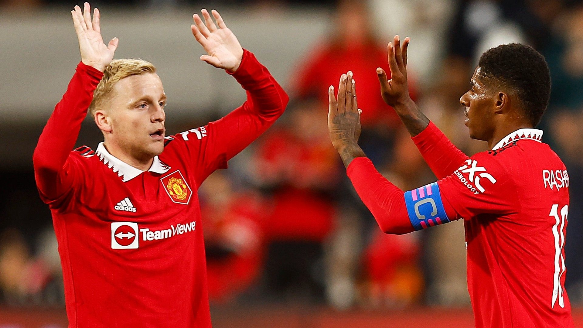 Donny van de Beek Marcus Rashford Manchester United 2022-23