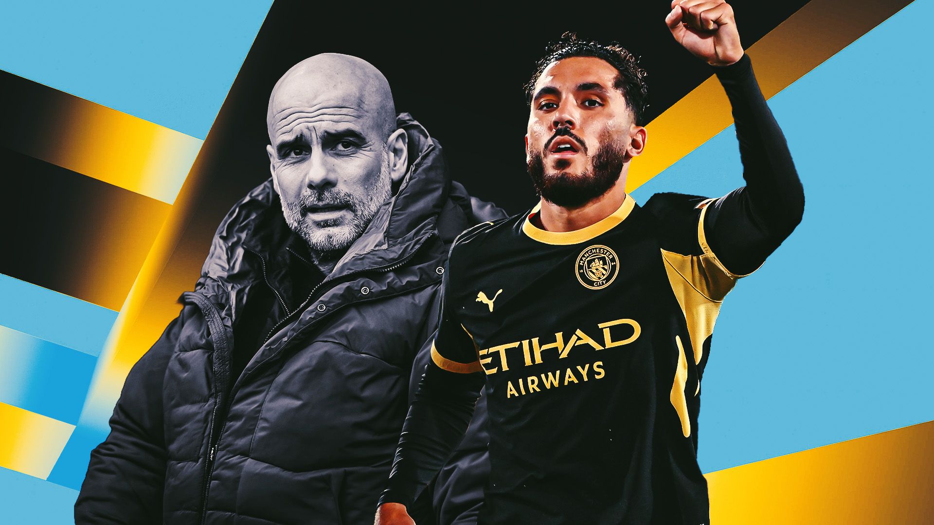Rayan Cherki Pep Guardiola GFX