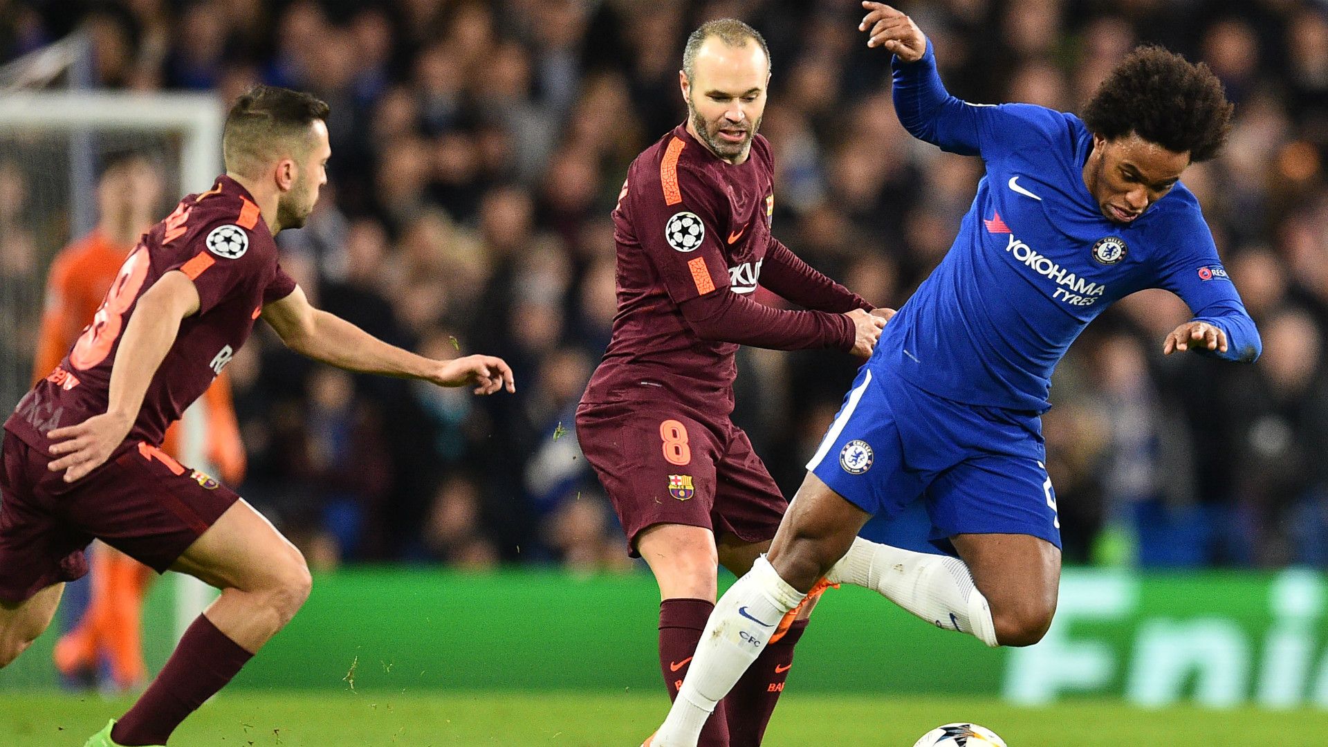 Willian Iniesta Chelsea Barcelona Champions League