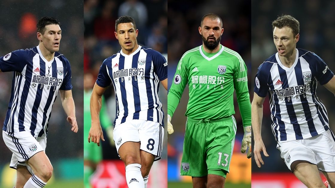 Gareth Barry, Jonny Evans, Jake Livermore and Boaz Myhill
