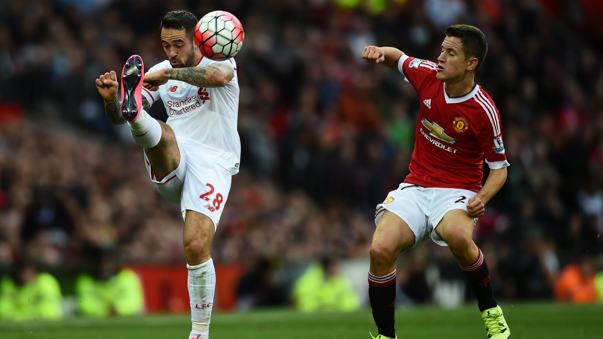 Danny Ings & Ander Herrera Premier League Manchester United v Liverpool 120915