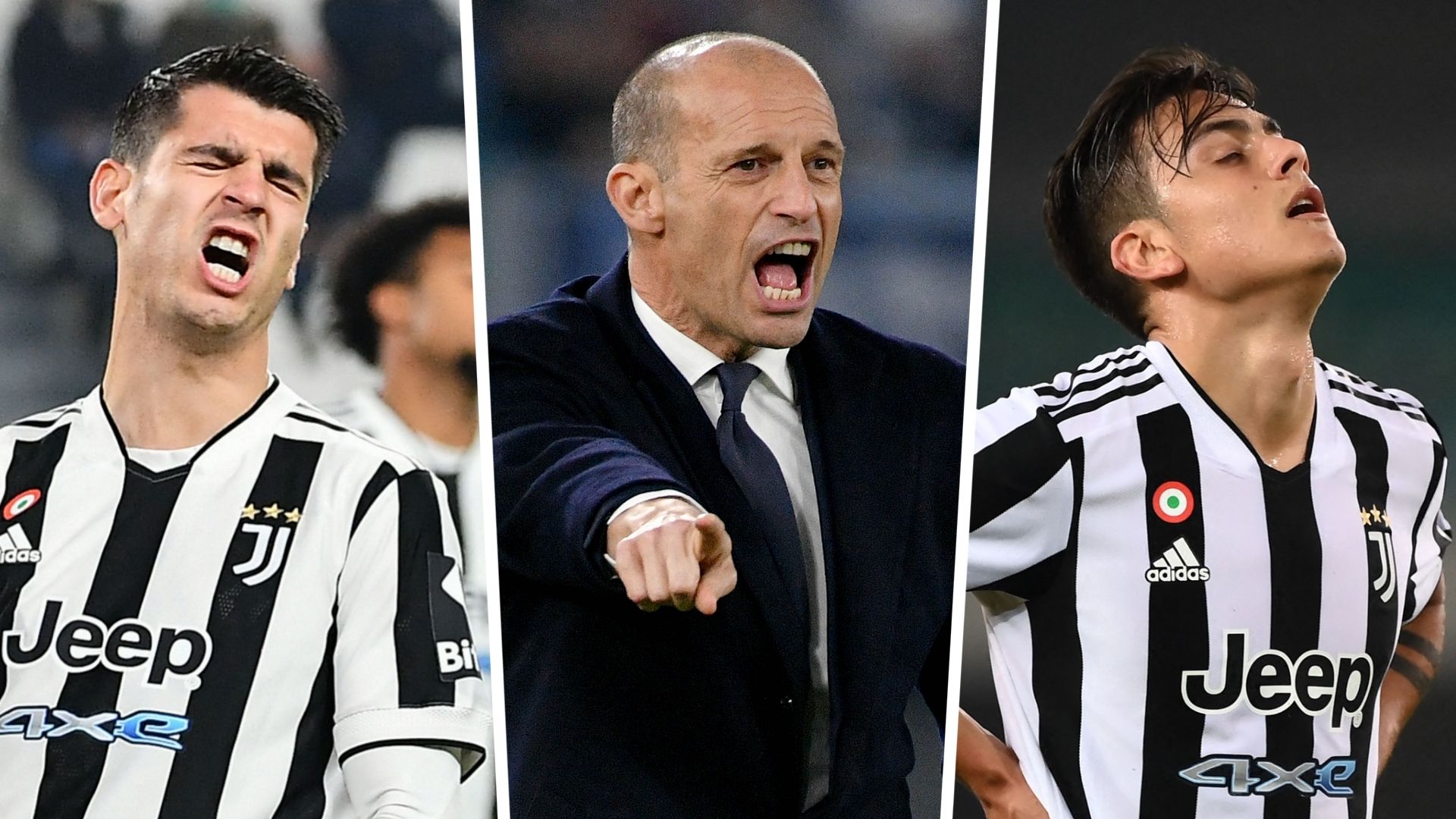 Morata Allegri Dybala Juventus GFX