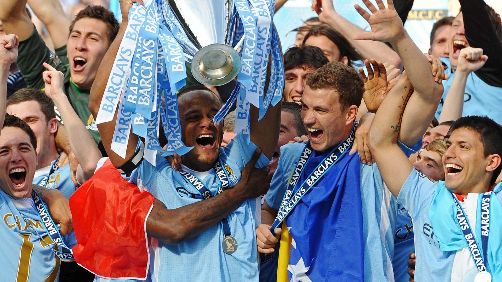Manchester City Premier League trophy 2012