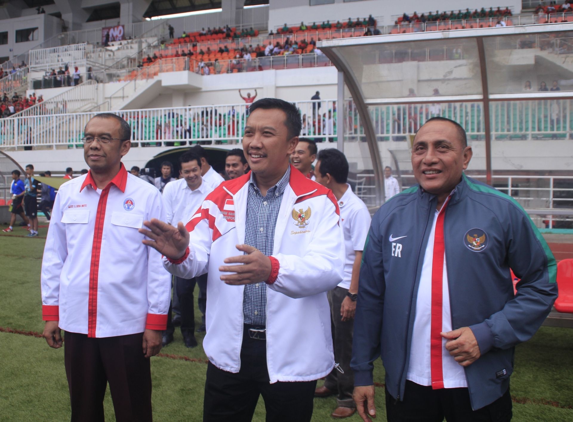 Gatot S. Dewa Broto, Menpora Imam Nahrawi & Ketua Umum PSSI Edy Rahmayadi