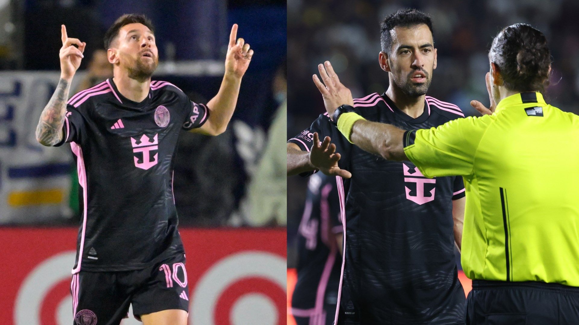 Lionel Messi Sergio Busquets LA Galaxy split