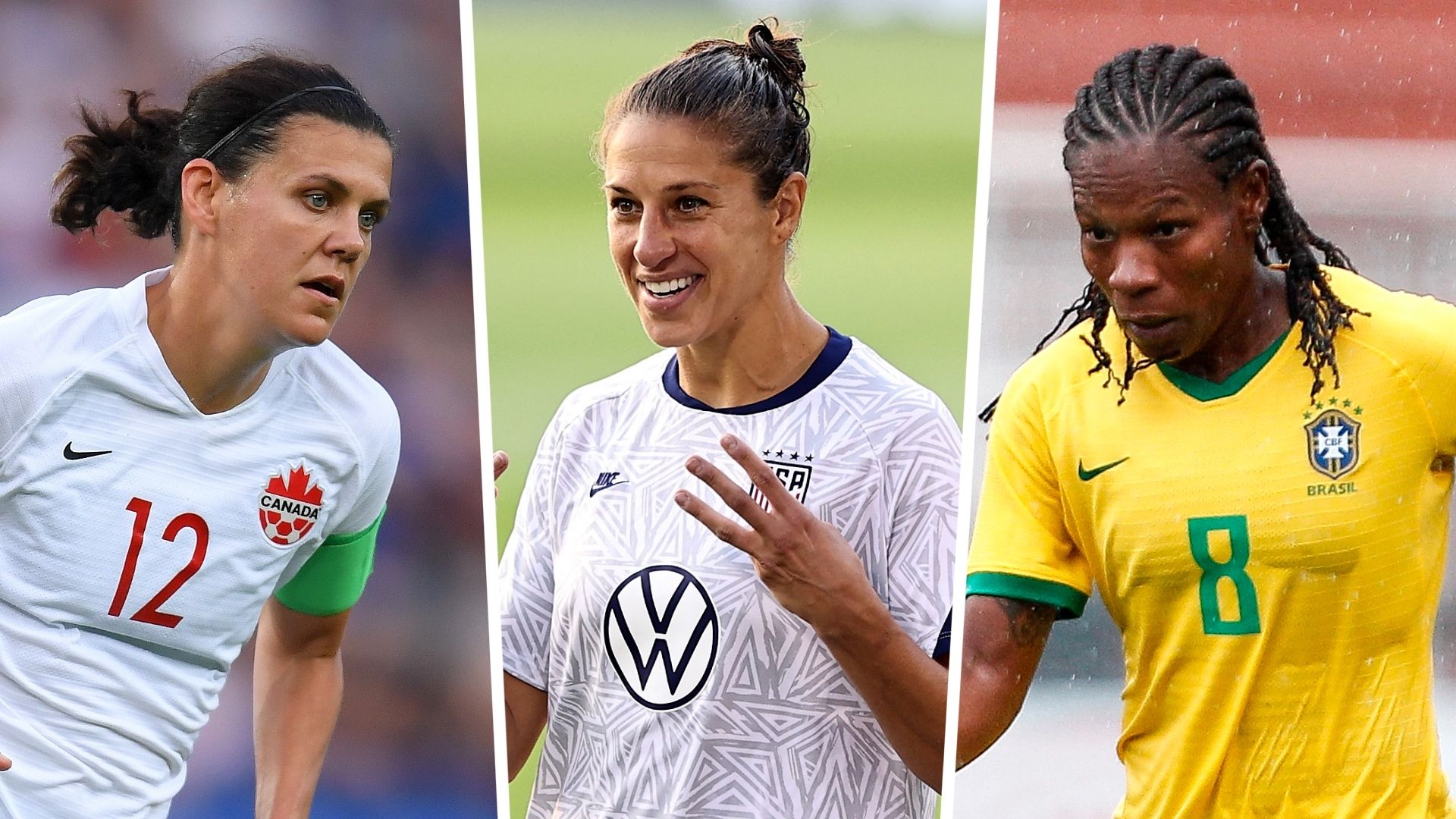 Christine Sinclair Carli Lloyd Formiga split