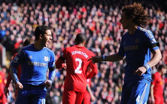 EPL - Liverpool v Chelsea, Eden Hazard & David Luiz