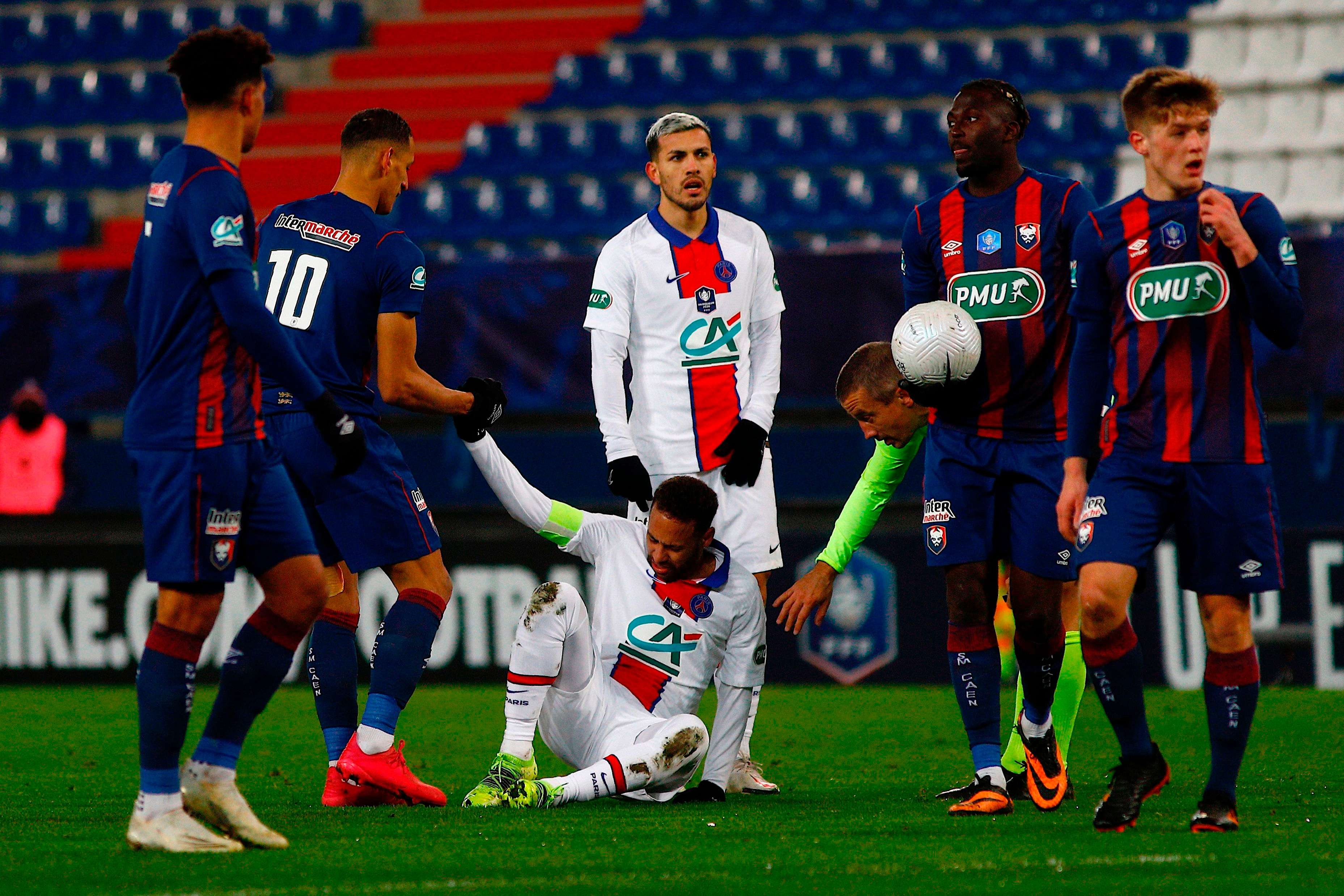 Neymar blessure Caen PSG