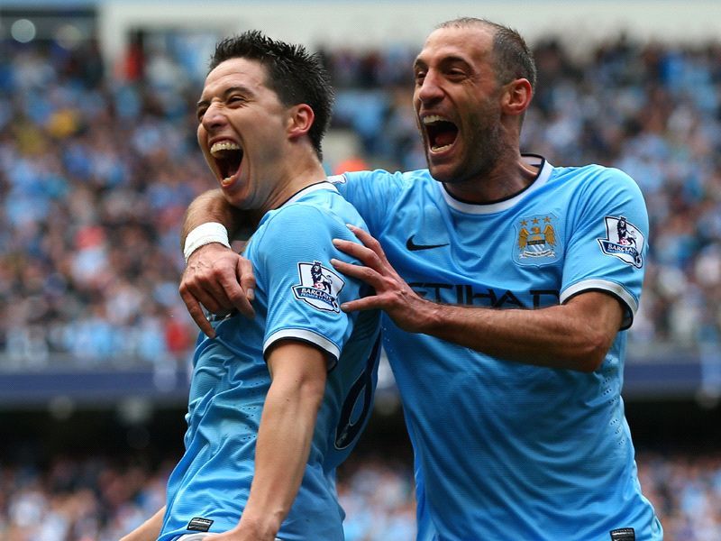 Zabaleta Nasri Manchester City West Ham Premier League