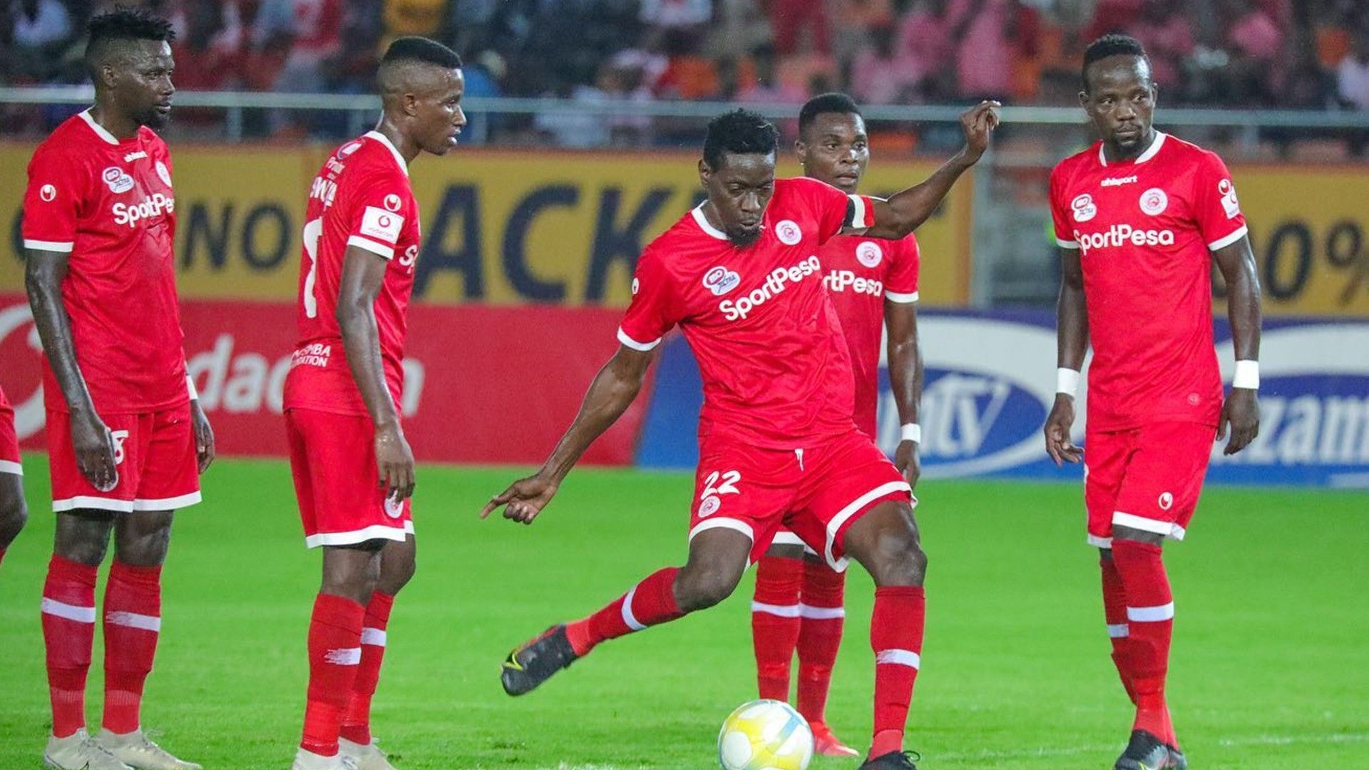 Simba SC striker John Bocco scores from penalty.