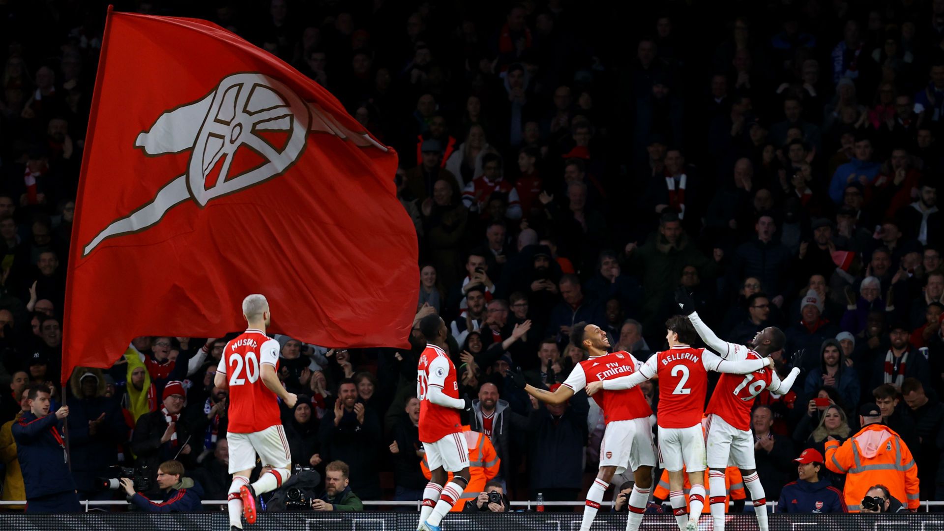 Arsenal v Everton Goal Celebration 02232020