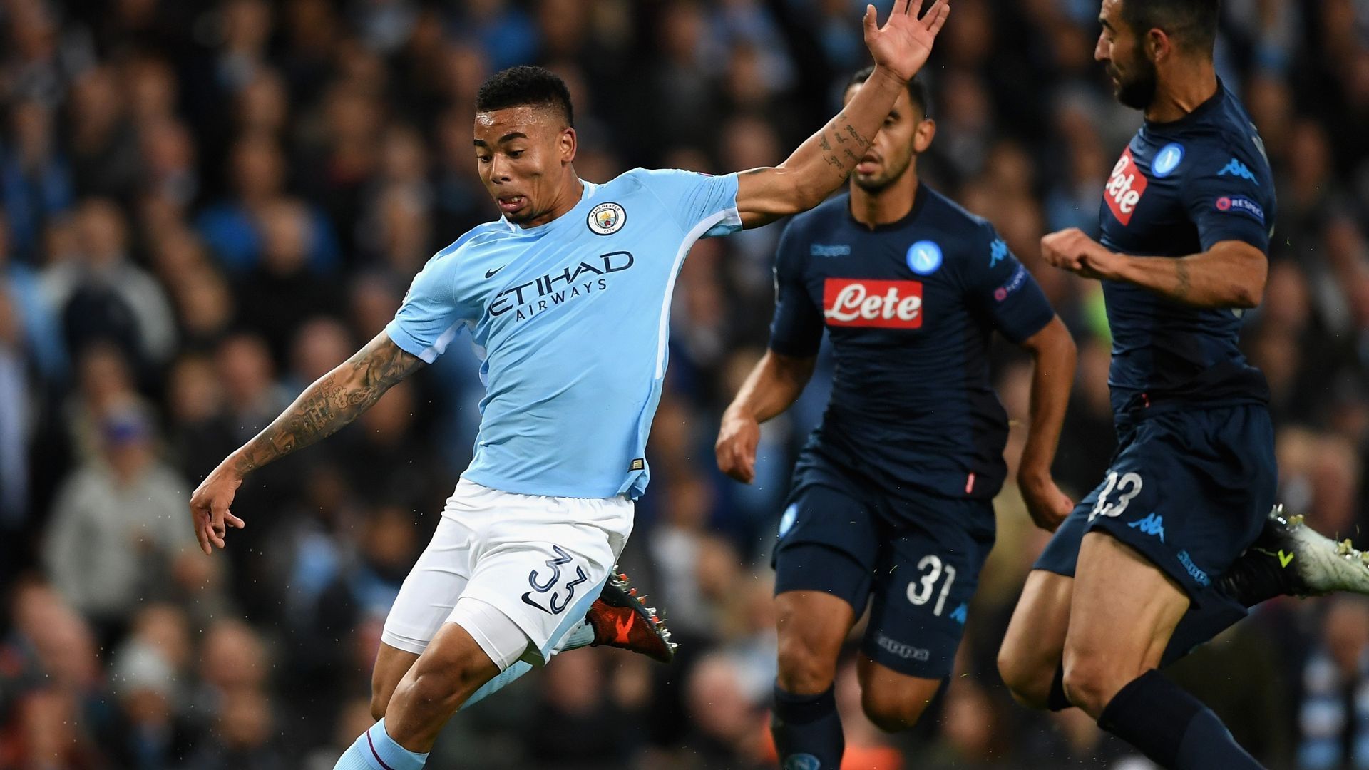 Gabriel Jesus Manchester City Napoli UEFA Champions League 17102017